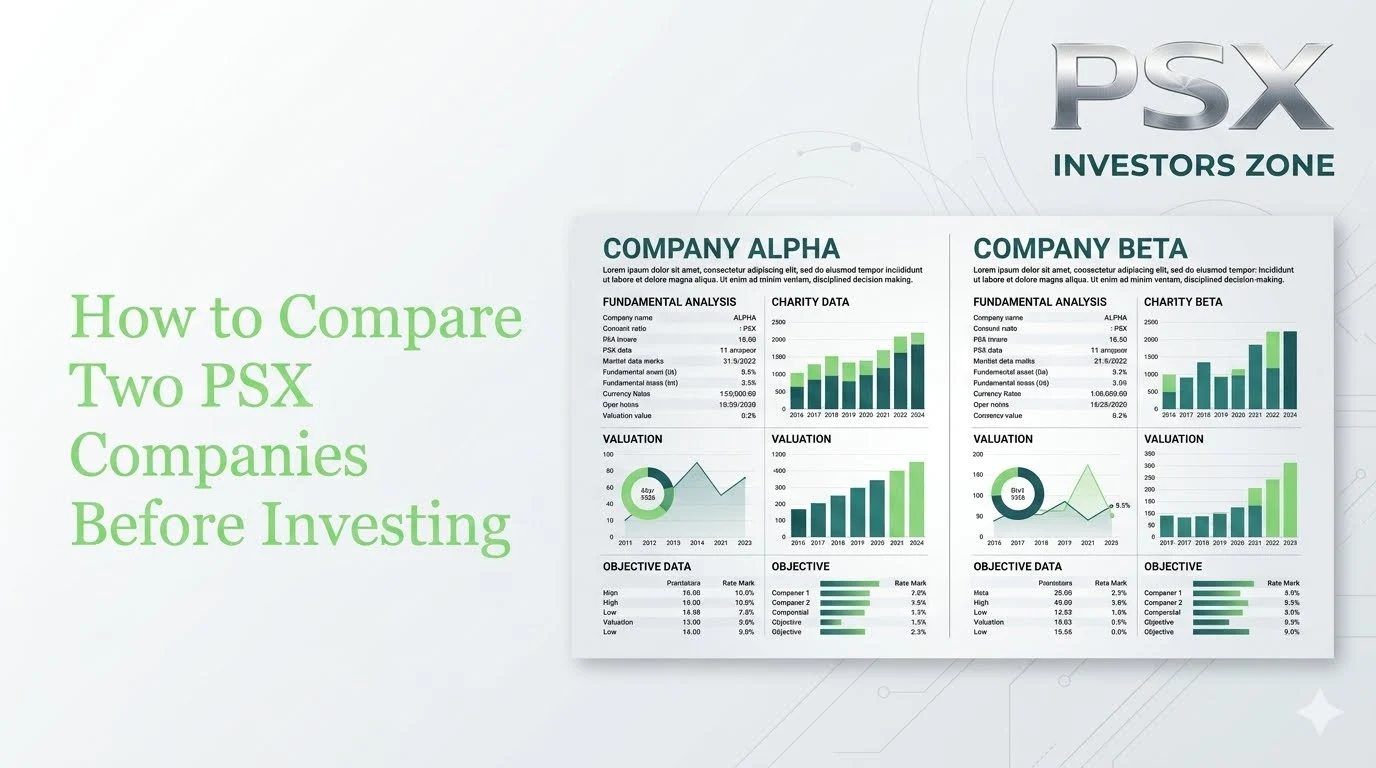 Comparison of two PSX companies using earnings, valuation, profitability, debt, cash flow, dividends and financial performance indicators.